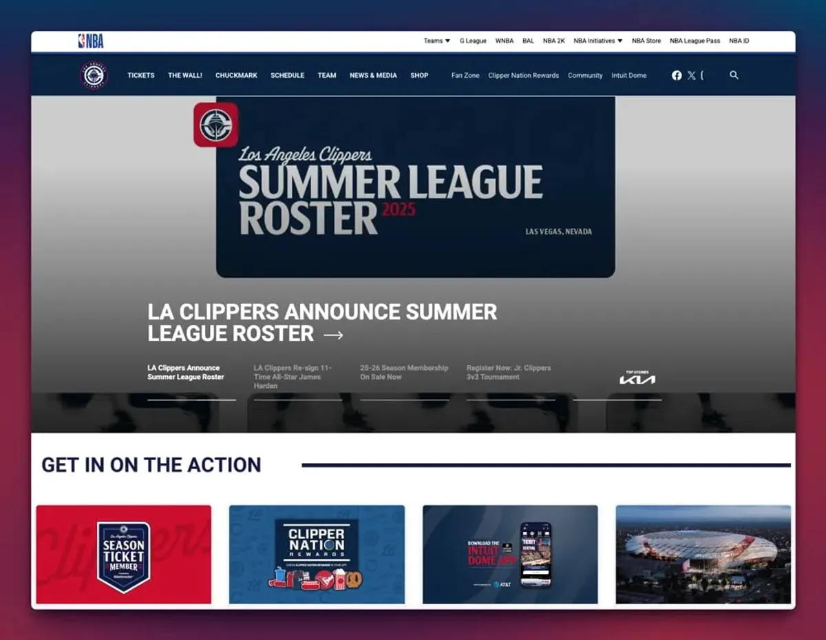 Clippers.com homepage